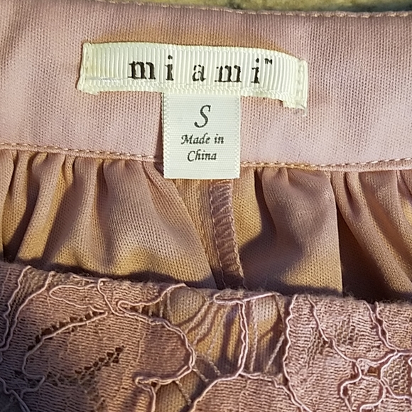 Miami Skirt Pink Lined Hi-lo Mesh Layered Skirt Small - Picture 6 of 6